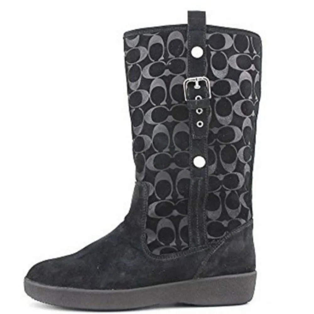 Coach Boots "Tullip" Embossed Suede Shoes. Sz: 7